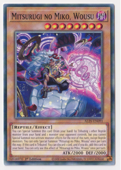 Mitsurugi no Miko, Wousu (Common) single card from Yu-Gi-Oh!