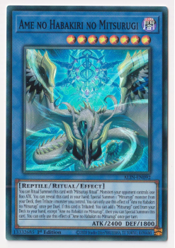 Ame no Habakiri no Mitsurugi (Super Rare) single card from Yu-Gi-Oh!