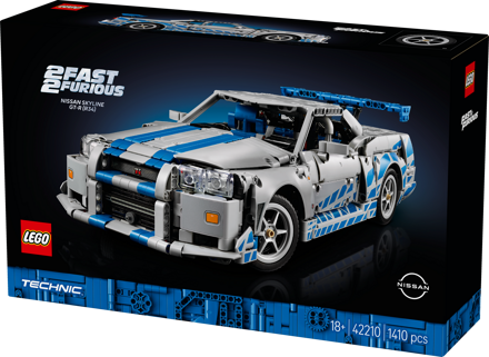 LEGO&reg; Technic 2 Fast 2 Furious Nissan Skyline GT-R (R34) Car (42210)
