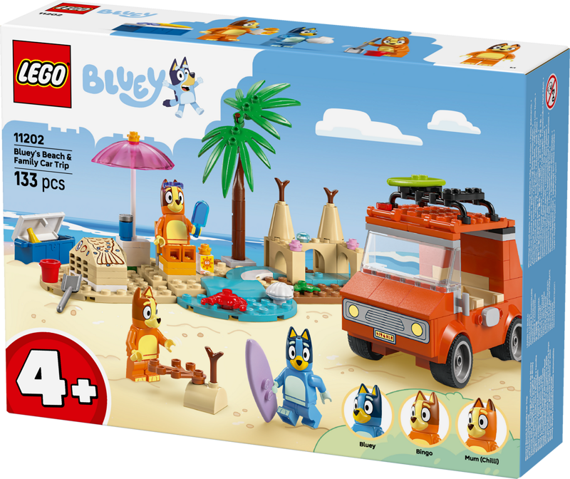 LEGO® Bluey: Bluey's Beach & Family Car Trip (11202)
