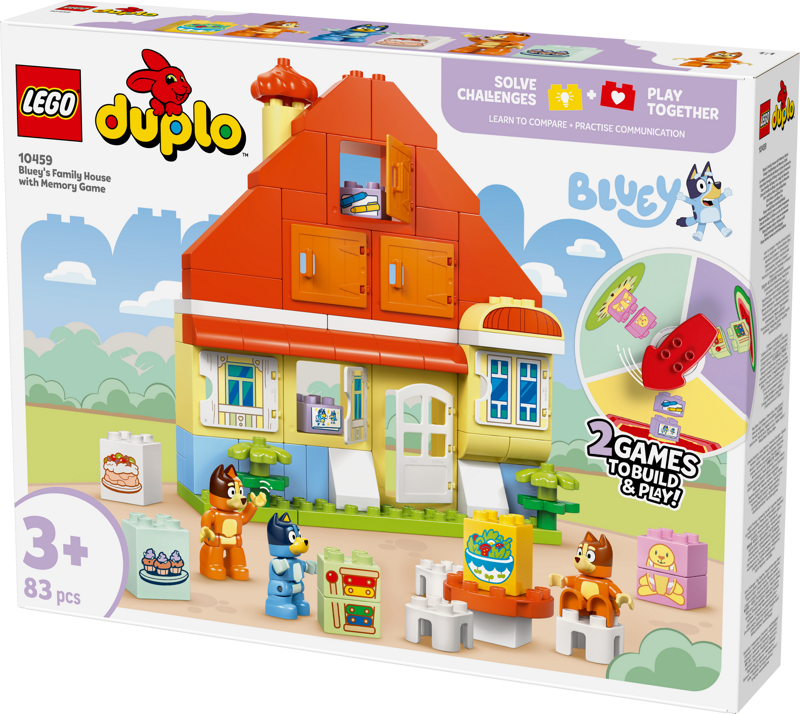 LEGO® DUPLO Bluey: Bluey’s Family House with Memory Game (10459)