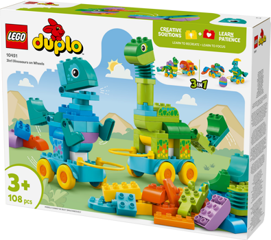 LEGO&reg; DUPLO&reg; Town 3in1 Dinosaurs on Wheels (10451)