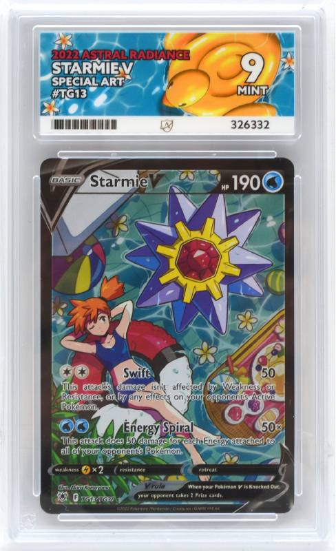 Starmie V (SPECIAL ART) : TG13/TG30 ASTRAL RADIANCE - ACE GRADING Graded Card - 9 MINT Starmie V (SPECIAL ART) : TG13/TG30 ASTRAL RADIANCE - ACE GRADING Graded Card - 9 MINT