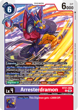 Arresterdramon single card from Digimon