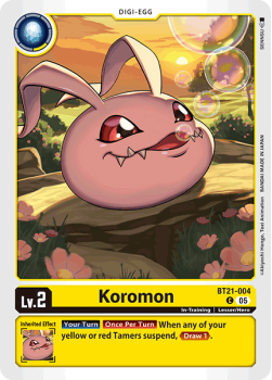 Koromon single card from Digimon