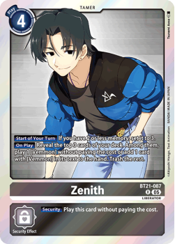 Zenith single card from Digimon