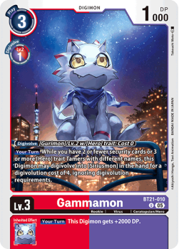 Gammamon single card from Digimon