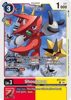 Shoutmon single card from Digimon