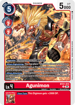 Agunimon single card from Digimon