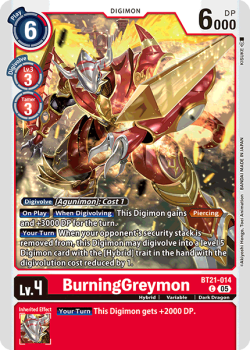 BurningGreymon single card from Digimon