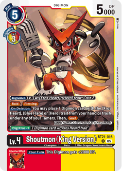 Shoutmon (King Version) single card from Digimon