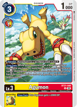 Agumon single card from Digimon