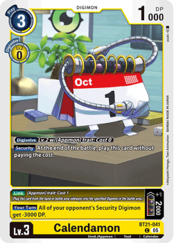 Calendamon single card from Digimon