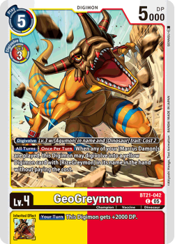 GeoGreymon single card from Digimon