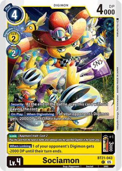 Sociamon single card from Digimon