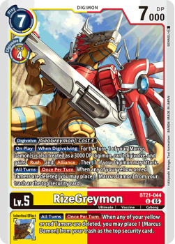 RizeGreymon single card from Digimon