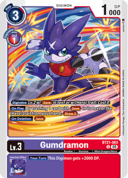 Gumdramon single card from Digimon