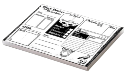 Black Powder and Brimstone Character Sheets Pad
