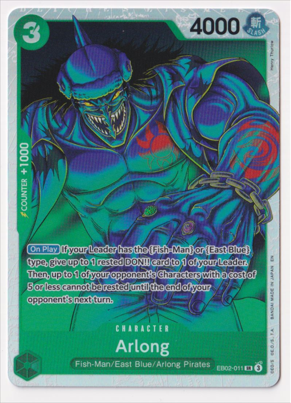 arlong one piece card game OP16-023 C Live Action Edition Card Number Arlong : EB02-011 ANIME 25TH