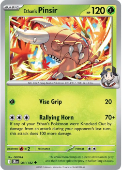 Ethan's Pinsir (REVERSE HOLO) single card from Pokemon