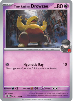 Team Rocket's Drowzee single card from Pokemon