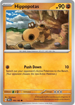 Hippopotas single card from Pokemon