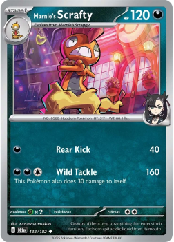 Marnie's Scrafty single card from Pokemon