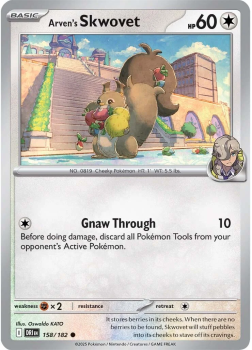 Arven's Skwovet single card from Pokemon
