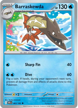 Barraskewda single card from Pokemon