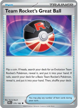 Team Rocket's Great Ball single card from Pokemon