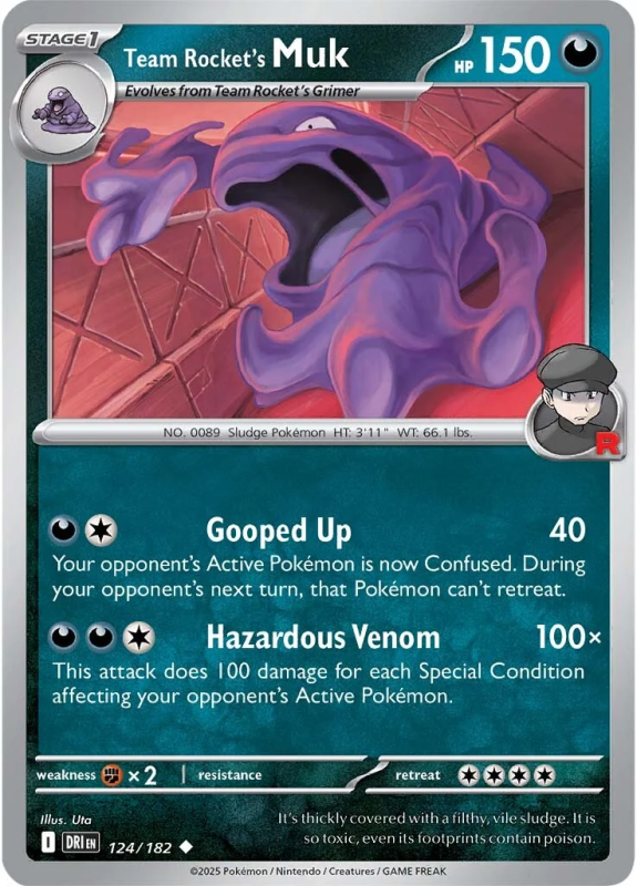 Team Rocket's Muk (REVERSE HOLO) : SCARLET AND VIOLET - DESTINED RIVALS  124/182 - Pokemon Single Card