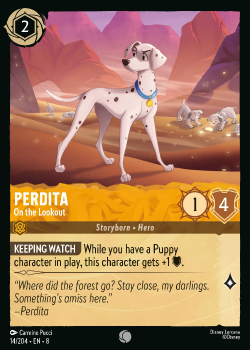 Perdita - On the Lookout single card from Disney Lorcana