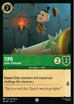 Tipo - Junior Chipmunk single card from Disney Lorcana