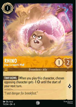 Rhino - One-Sixteenth Wolf single card from Disney Lorcana