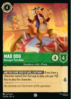 Mad Dog - Karnages First Mate single card from Disney Lorcana