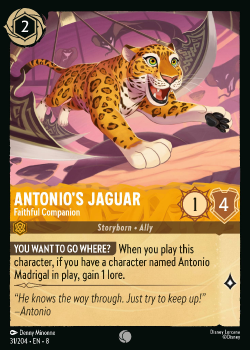 Antonios Jaguar - Faithful Companion single card from Disney Lorcana
