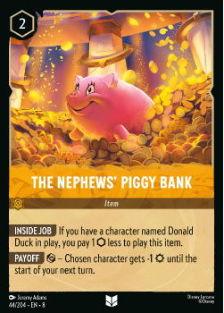 The Nephews Piggy Bank single card from Disney Lorcana
