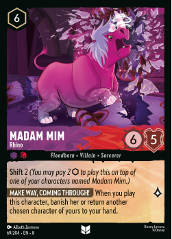 Madam Mim - Rhino single card from Disney Lorcana