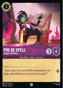Poe De Spell - Magicas Brother single card from Disney Lorcana