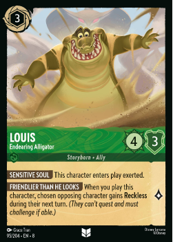 Louis - Endearing Alligator single card from Disney Lorcana