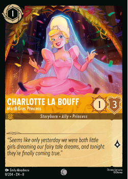 Charlotte La Bouff - Mardi Gras Princess single card from Disney Lorcana