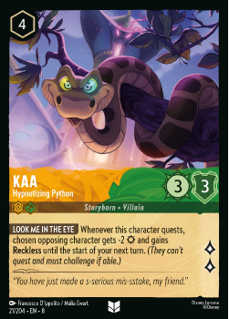 Kaa - Hypnotising Python single card from Disney Lorcana
