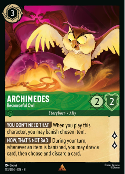 Archimedes - Resourceful Owl single card from Disney Lorcana