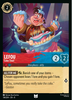 Lefou - Cake Thief single card from Disney Lorcana