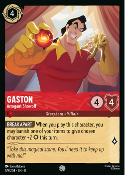 Gaston - Arrogant Showoff single card from Disney Lorcana