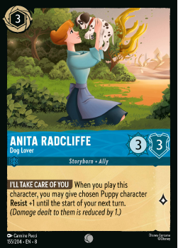 Anita Radcliffe - Dog Lover single card from Disney Lorcana