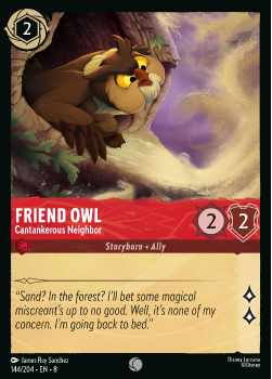 Friend Owl - Cantankerous Neighbour single card from Disney Lorcana