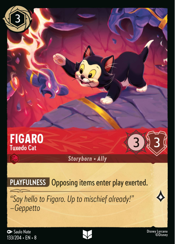 Figaro - Tuxedo Cat (FOIL) : 133/204 REIGN OF JAFAR - Disney Lorcana Single  Card