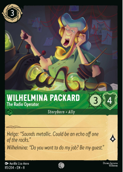 Wilhemina Packard - The Radio Operator single card from Disney Lorcana