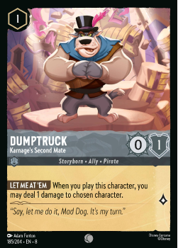 Dumptruck - Karnages Second Mate single card from Disney Lorcana